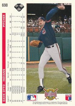 1992 Upper Deck #698 Dave Otto Back