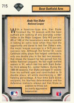 1992 Upper Deck #715 Andy Van Slyke Back