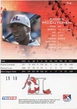 2006 TriStar Prospects Plus #74 Andrew McCutchen Back
