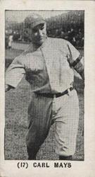 1928 W502 Game Backs Strip #17 Carl Mays Front