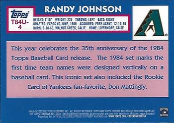 2019 Topps Update - 1984 Topps Baseball 35th Anniversary Chrome Silver Pack #T84U-4 Randy Johnson Back