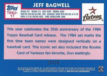 2019 Topps Update - 1984 Topps Baseball 35th Anniversary Chrome Silver Pack Orange Refractor #T84U-17 Jeff Bagwell Back