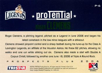 2006 TriStar Prospects Plus - ProTential #P-6 Roger Clemens Back
