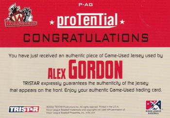 2006 TriStar Prospects Plus - ProTential Game Used #P-AG Alex Gordon Back