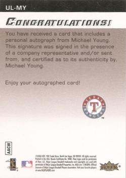 2006 Ultra - Autographics #UL-MY Michael Young Back