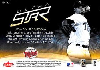 2006 Ultra - Ultra Star #US-12 Johan Santana Back