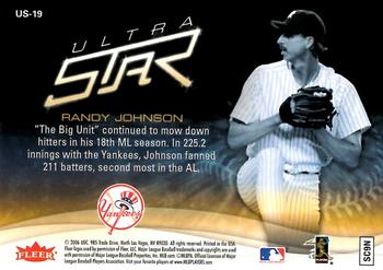 2006 Ultra - Ultra Star #US-19 Randy Johnson Back
