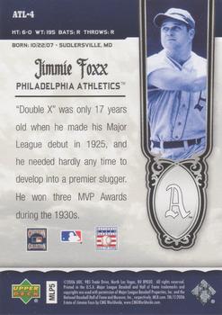 2006 Upper Deck - All-Time Legends #ATL-4 Jimmie Foxx Back