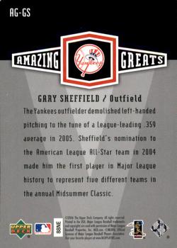2006 Upper Deck - Amazing Greats #AG-GS Gary Sheffield Back