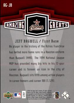 2006 Upper Deck - Amazing Greats #AG-JB Jeff Bagwell Back