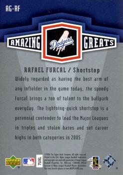 2006 Upper Deck - Amazing Greats #AG-RF Rafael Furcal Back