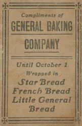 1911-14 General Baking (D304) #NNO George Bell Back