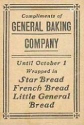 1911-14 General Baking (D304) #NNO Nap Rucker Back
