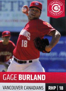 2019 Grandstand Vancouver Canadians #NNO Gage Burland Front