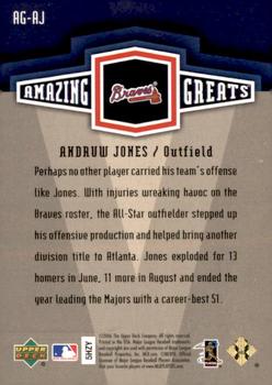 2006 Upper Deck - Amazing Greats Gold #AG-AJ Andruw Jones Back