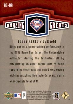 2006 Upper Deck - Amazing Greats Gold #AG-BA Bobby Abreu Back
