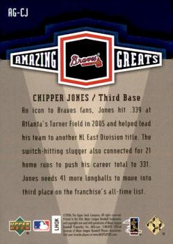 2006 Upper Deck - Amazing Greats Gold #AG-CJ Chipper Jones Back
