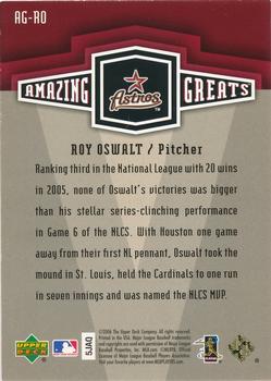 2006 Upper Deck - Amazing Greats Gold #AG-RO Roy Oswalt Back
