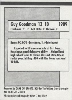 1989 Game Day Wichita State Shockers National Champions #NNO Guy Goodman Back