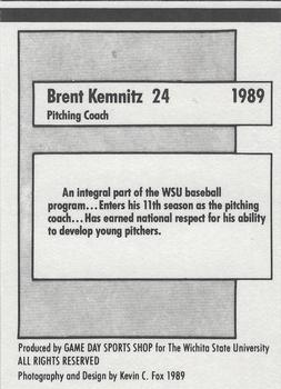 1989 Game Day Wichita State Shockers National Champions #NNO Brent Kemnitz Back