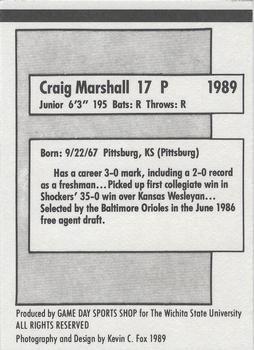 1989 Game Day Wichita State Shockers National Champions #NNO Craig Marshall Back