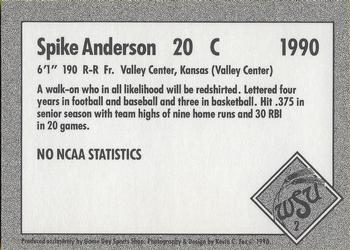 1990 Game Day Wichita State Shockers #2 Spike Anderson Back