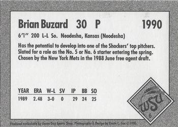 1990 Game Day Wichita State Shockers #6 Brian Buzard Back