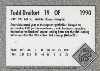 1990 Game Day Wichita State Shockers #9 Todd Dreifort Back