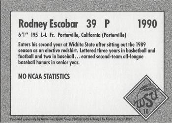 1990 Game Day Wichita State Shockers #10 Rodney Escobar Back