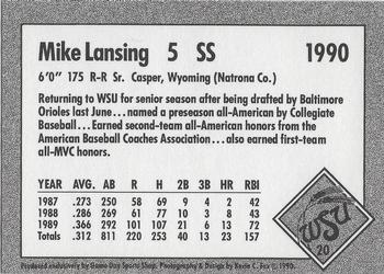 1990 Game Day Wichita State Shockers #20 Mike Lansing Back
