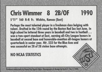 1990 Game Day Wichita State Shockers #38 Chris Wimmer Back