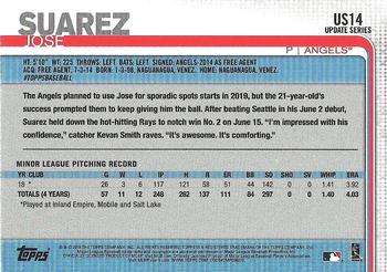 2019 Topps Update - Yellow #US14 Jose Suarez Back