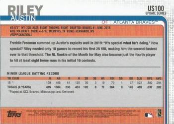 2019 Topps Update - Yellow #US100 Austin Riley Back