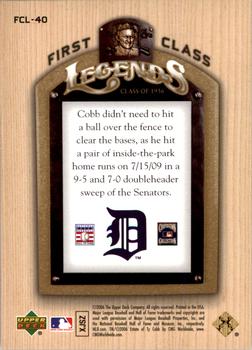 2006 Upper Deck - First Class Legends #FCL-40 Ty Cobb Back