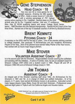 2005 MultiAd Wichita State Shockers #1 Gene Stephenson / Brent Kemnitz / Mike Stover / Jim Thomas Back