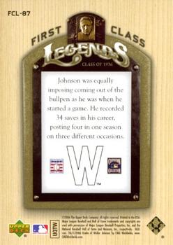 2006 Upper Deck - First Class Legends Gold #FCL-87 Walter Johnson Back