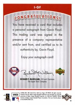 2006 Upper Deck - InkRedible #I-GF Gavin Floyd Back