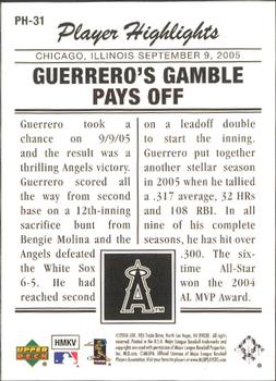 2006 Upper Deck - Player Highlights #PH-31 Vladimir Guerrero Back