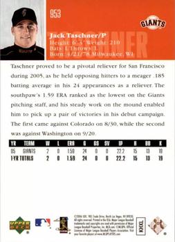 2006 Upper Deck - Rookie Foil Gold #953 Jack Taschner Back
