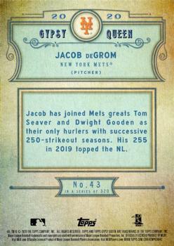 2020 Topps Gypsy Queen #43 Jacob deGrom Back