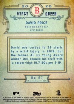 2020 Topps Gypsy Queen #67 David Price Back