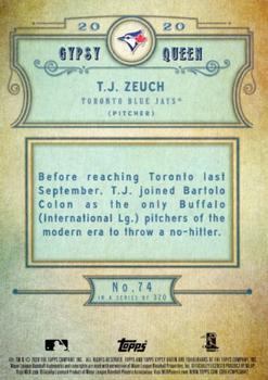 2020 Topps Gypsy Queen #74 T.J. Zeuch Back