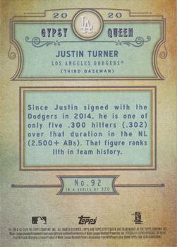 2020 Topps Gypsy Queen #92 Justin Turner Back