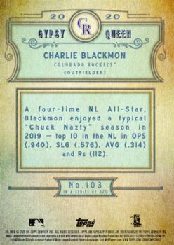 2020 Topps Gypsy Queen #103 Charlie Blackmon Back