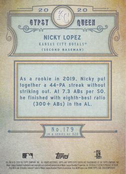 2020 Topps Gypsy Queen #179 Nicky Lopez Back