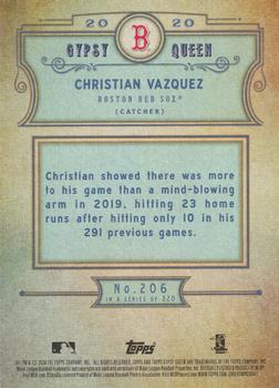 2020 Topps Gypsy Queen #206 Christian Vazquez Back