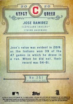 2020 Topps Gypsy Queen #251 Jose Ramirez Back
