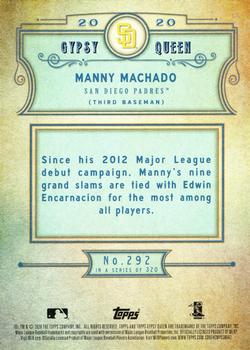 2020 Topps Gypsy Queen #292 Manny Machado Back