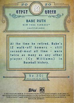 2020 Topps Gypsy Queen #301 Babe Ruth Back