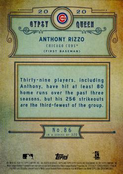 2020 Topps Gypsy Queen #86 Anthony Rizzo Back